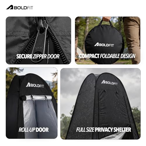 Image of Boldfit Instant Pop-Up Privacy Tent for Camping & Travel, Waterproof Portable Changing Room, Shower & Toilet Tent with UV Protection, Foldable Outdoor Shelter for Beach, Hiking & Camping Use