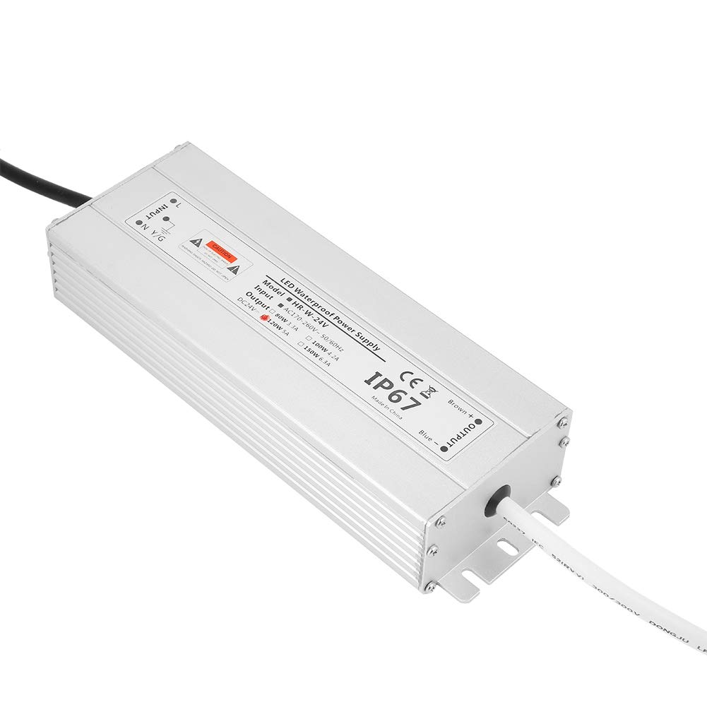 Alimentatore driver LED 24V 120W 5A Trasformatore guscio in alluminio IP67 con protezione da sovraccarico per strisce luminose a LED Illuminazione interna