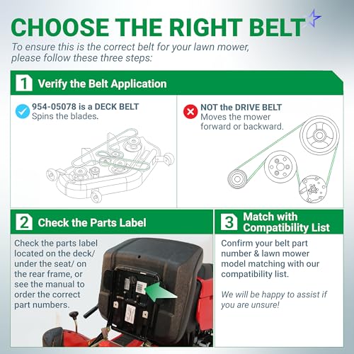 Image of BlueStars 954-05078 Deck Belt | Aramid Cord | 5 /8 x 143.5 | For Cub Cadet 50 inch Deck ZT1 50 RZT 490-501-C070 Troy Bilt Mustang 754-05078 490-501-M070 Craftsman Z550 Z5600 Zero-Turn Mowers