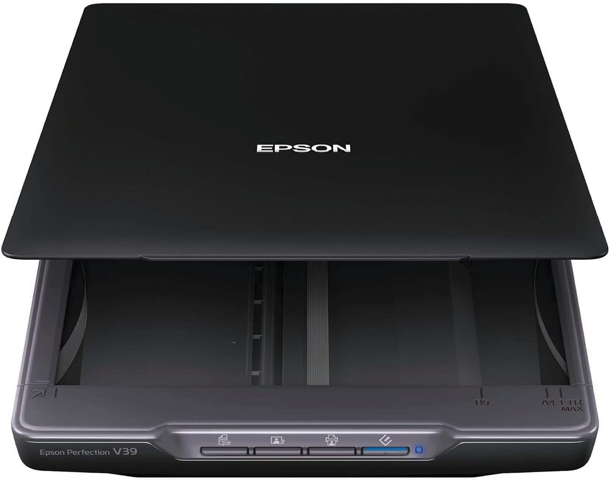 Perfection V39 Color Photo & Document Scanner with Scan-To-Cloud & 4800 Optical Resolution, Black