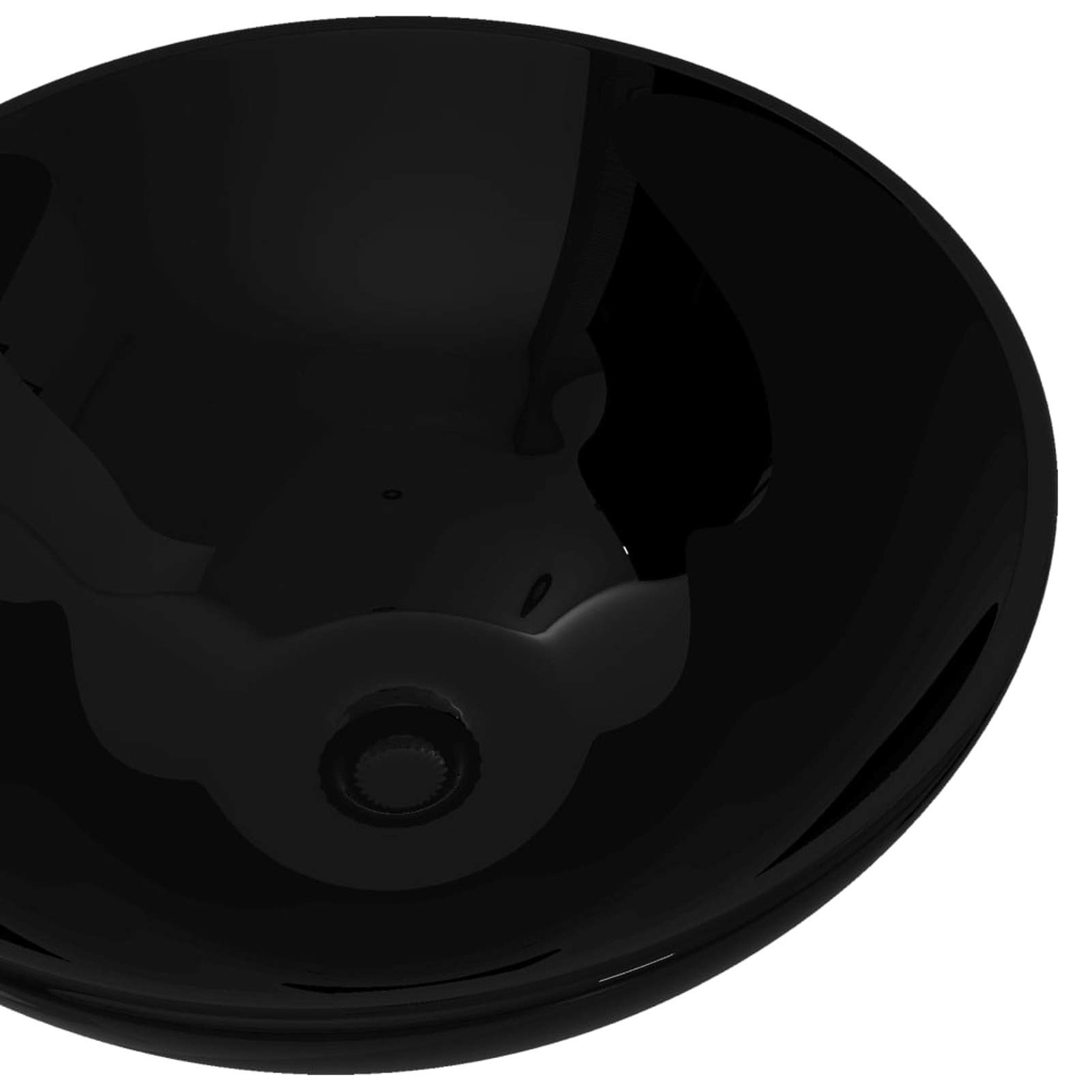 ShGaxin Lavabo, Lavabo sobre Encimera, Lavabo Baño, Mueble Lavabo, Muebles De Baño, de cerámica Negro Redondo