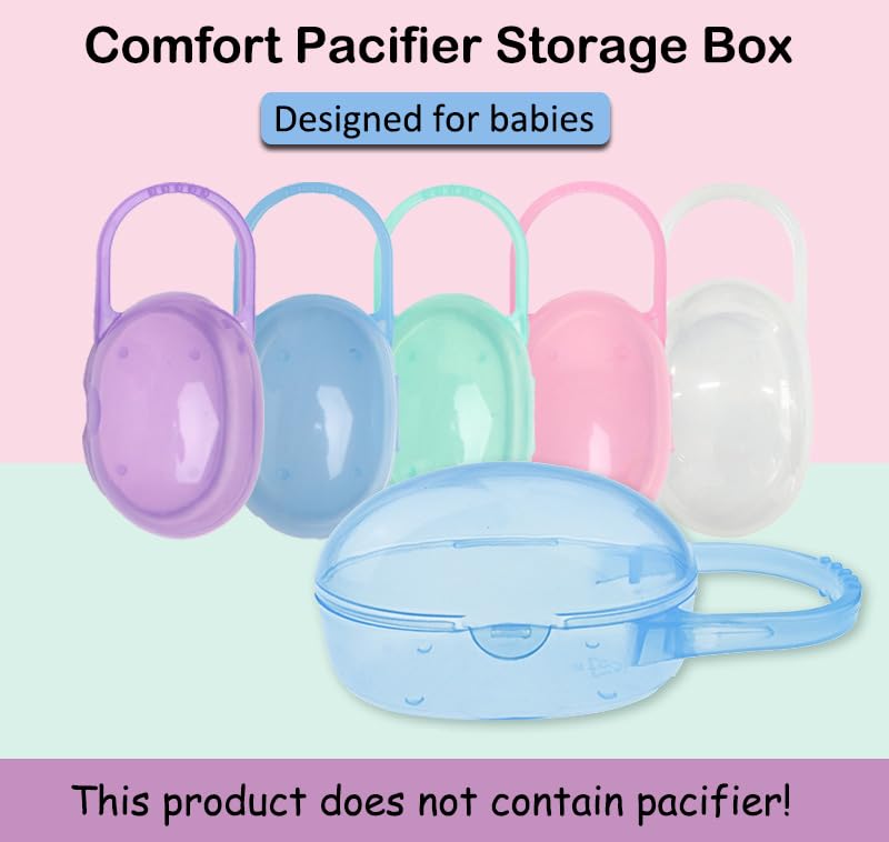 Image of AKOAK Pacifier Box, Travel Universal Pacifier Box with Handle, is Very Useful for Mothers - A Great BPA-Free Tool for Storing Pacifiers, Pack of 2 (Green)