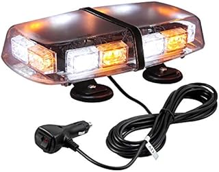 Justech 36LEDs Car Emergency Light Bar 3 Colors 7 Flash Patterns Strobe Light 36W LED Warning Hazard Beacon Car Roof Light with Magnetic Base for 12V 24V Car Vehicle Truck Trailer