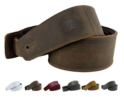Aged Vintage Style Leather Guitar Strap