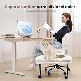 HOMRELEXA Cross Legged Office Chair, Ergonomic Kneeling Chair, Cloud Criss Cross Desk Chair, 360° Swivel Adhd Meditation Chair with Ajustable Height and Back Support, White - Image 5