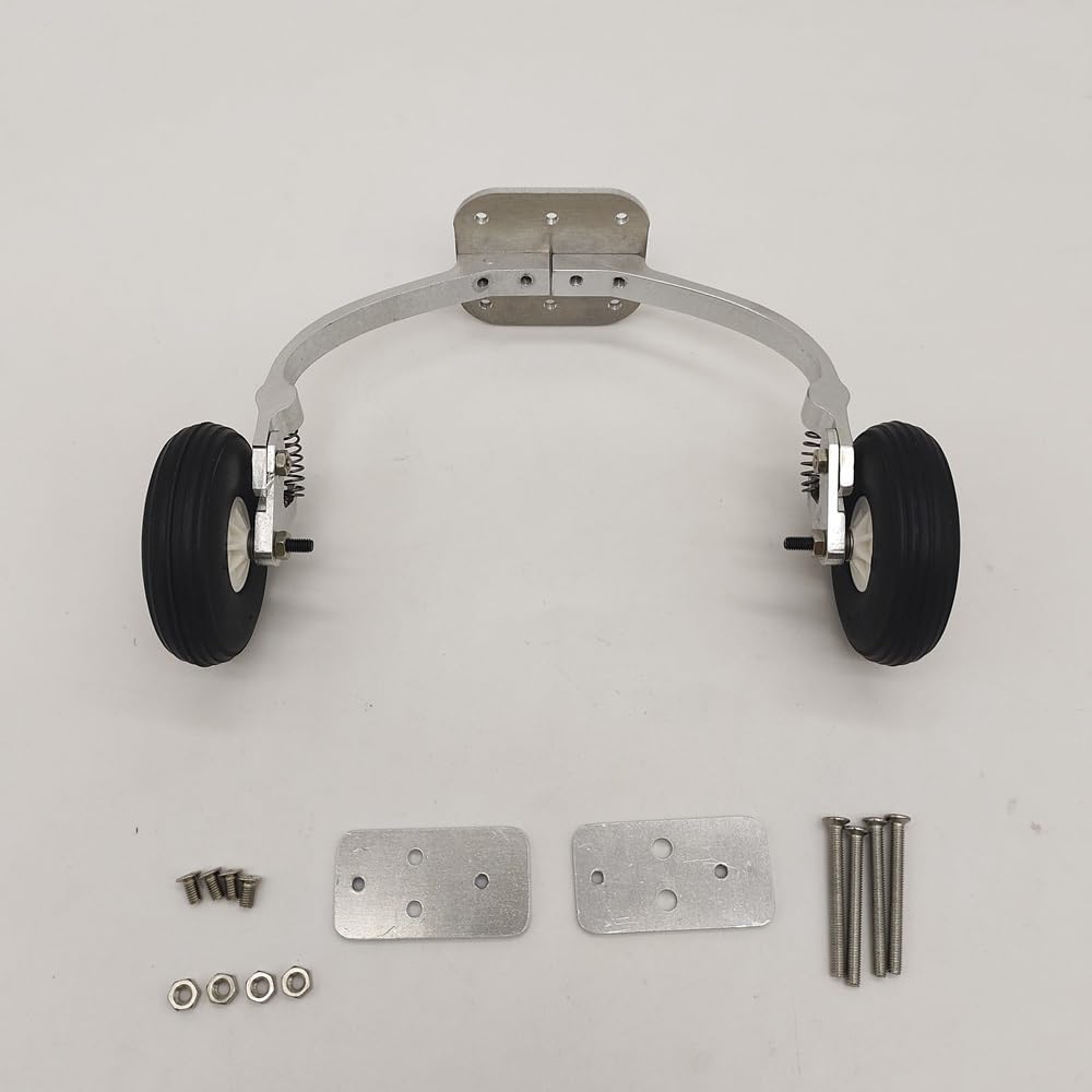 Tren principal amortiguado para avión RC bricolaje | Mecanismo amortiguador distribuye presión evitando roturas del fuselaje.