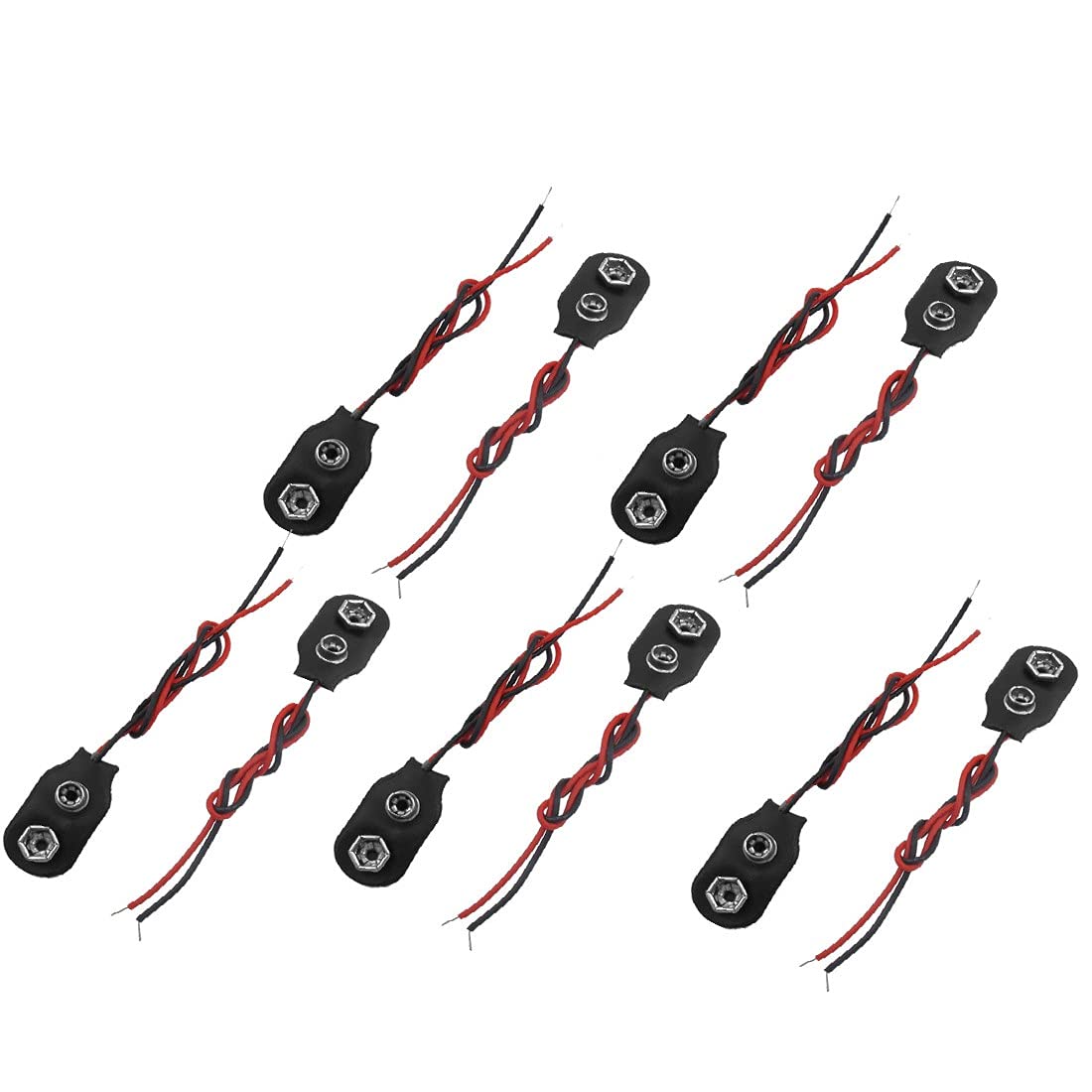 10 Stück I Typ Kunstleder Shell 2 verdrahtete 9V Battery Clip Connector(10 Stück ich Art Kunstleder Shell 2 verdrahtete 9V-Batterieclip-Anschluss