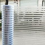 Film De Verre Film De Verre De Bureau Dépoli Électrostatique sans Colle Rayures Translucides Cloison De Porte Coulissante Autocollant De Fenêtre De Taille Anti-Collision,L 90 * L 2