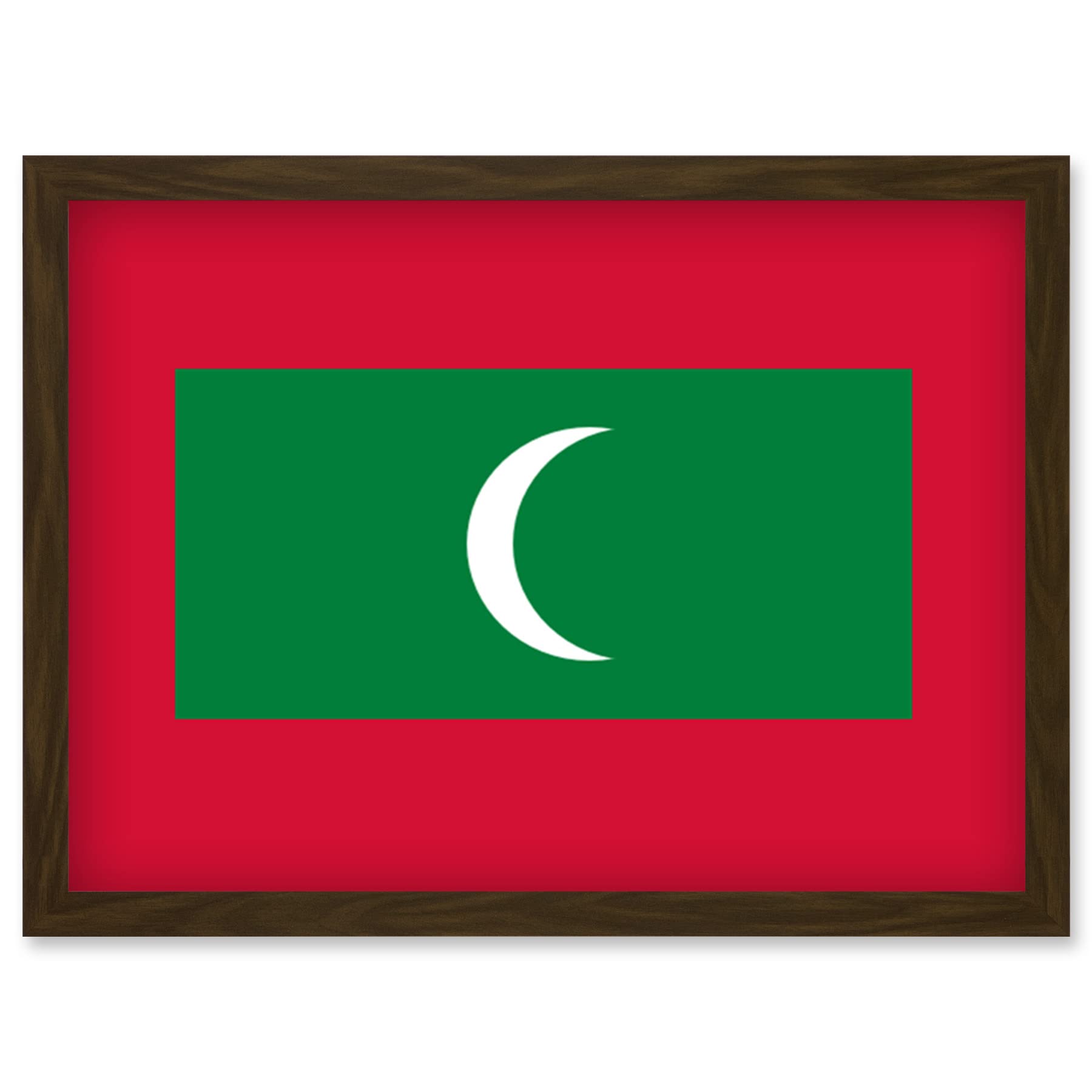 Artery8 Maldives National Flag Patriotic Vexillology World Flags Country Region Poster Artwork Framed Wall Art Print A4