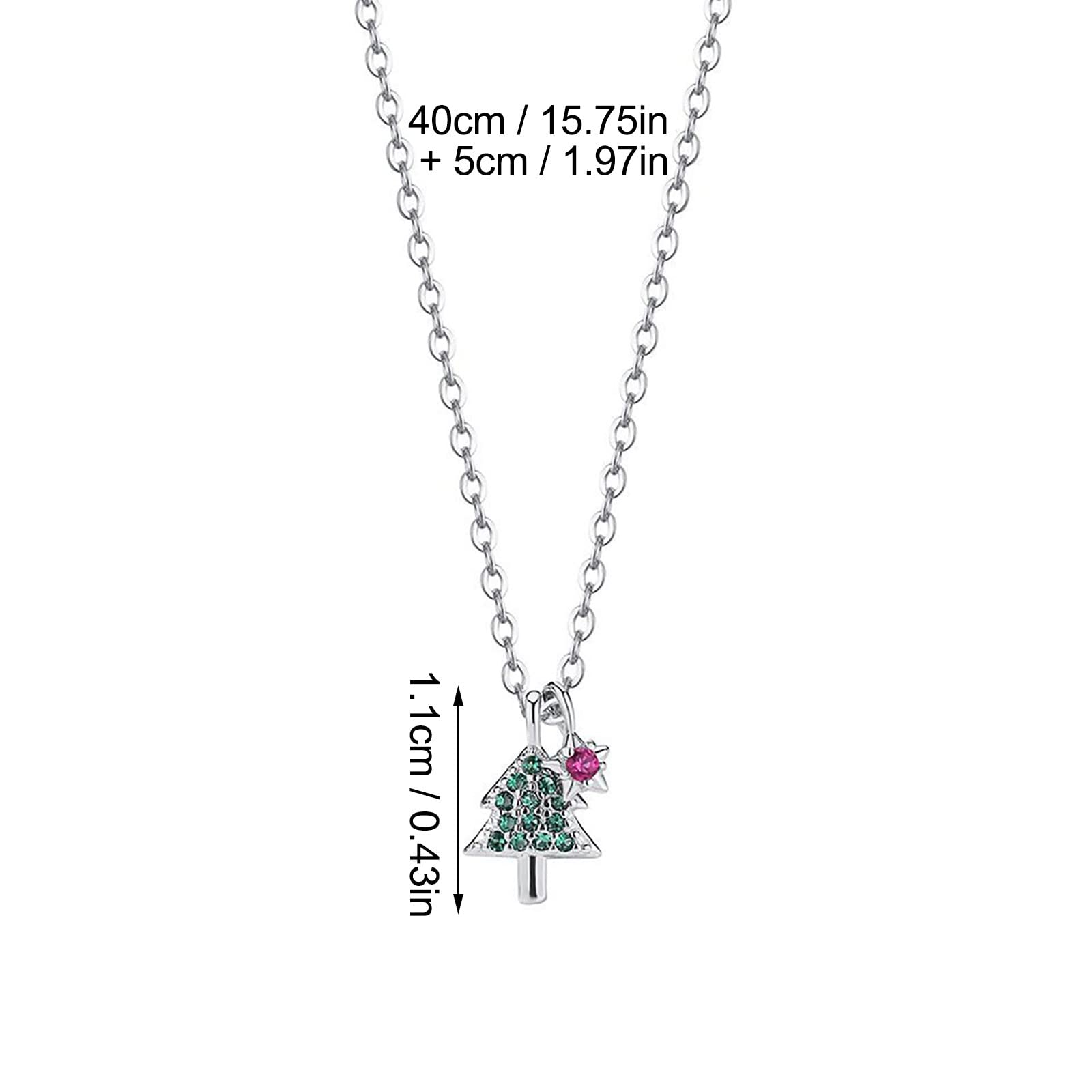 Mały diamentowy naszyjnik Dainty S925 Sterling Silver Choinka Naszyjnik Kobieta Śliczna cyrkonia Temperament Łańcuch do obojczyka Naszyjnik Łańcuchy męskie (srebrny jeden rozmiar)