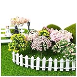 18 Pcs Miniature Flower Trees Fairy Garden Tree Plant Ornament Model Tree Train Scenery Architecture Trees for DIY Crafts,Building Model,Scenery Landscape Natural Green Dollhouse Decor
