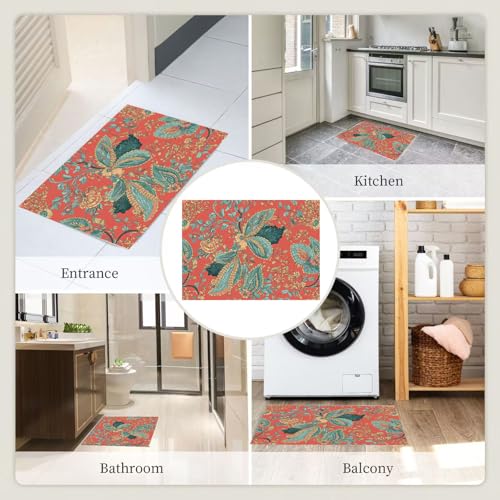 Tapis lavable en machine antidérapant rouge clair 120x180 cm - 8