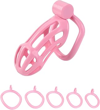 Mens Concealed Invisible cage+Fixed Strap A171-SS Pink