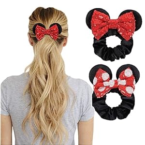 Women’s Sequins Hair Bow Scru...