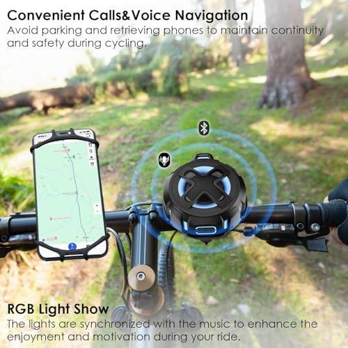 Upgraded, Pro Bike Speaker, with Pro Handlebar Mount, Bluetooth V5.4, IPX7 Waterproof, Silicone Case, Broadcast Navigation,10W Bassup, 15-24H Playtime, Hook, Bicycle, Motorcycle, Bike Accessories by XLEADER - Used condition - Image 5