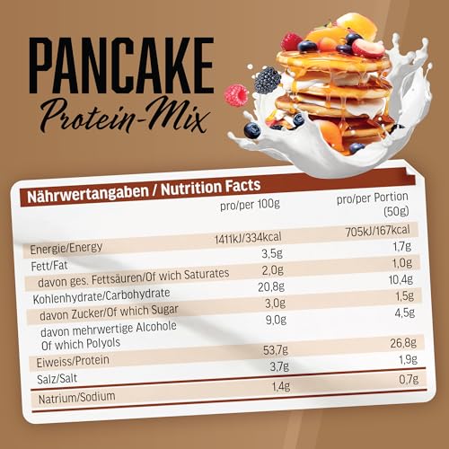 Protein Pancake Mix für eiweißreiche Pfannkuchen mit Dinkelvollkornmehl
