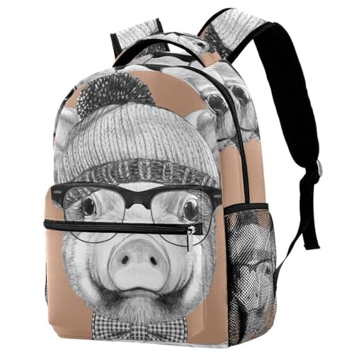 Sac à dos d'école cochon rigolo pour la rentrée des ados et collégiens