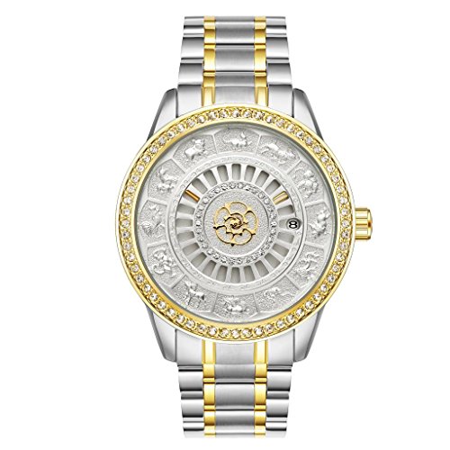 FITYLE TEVISE Business Men Auto Zodiaco Mecánico Reloj De Calendario De Acero Inoxidable - Plata