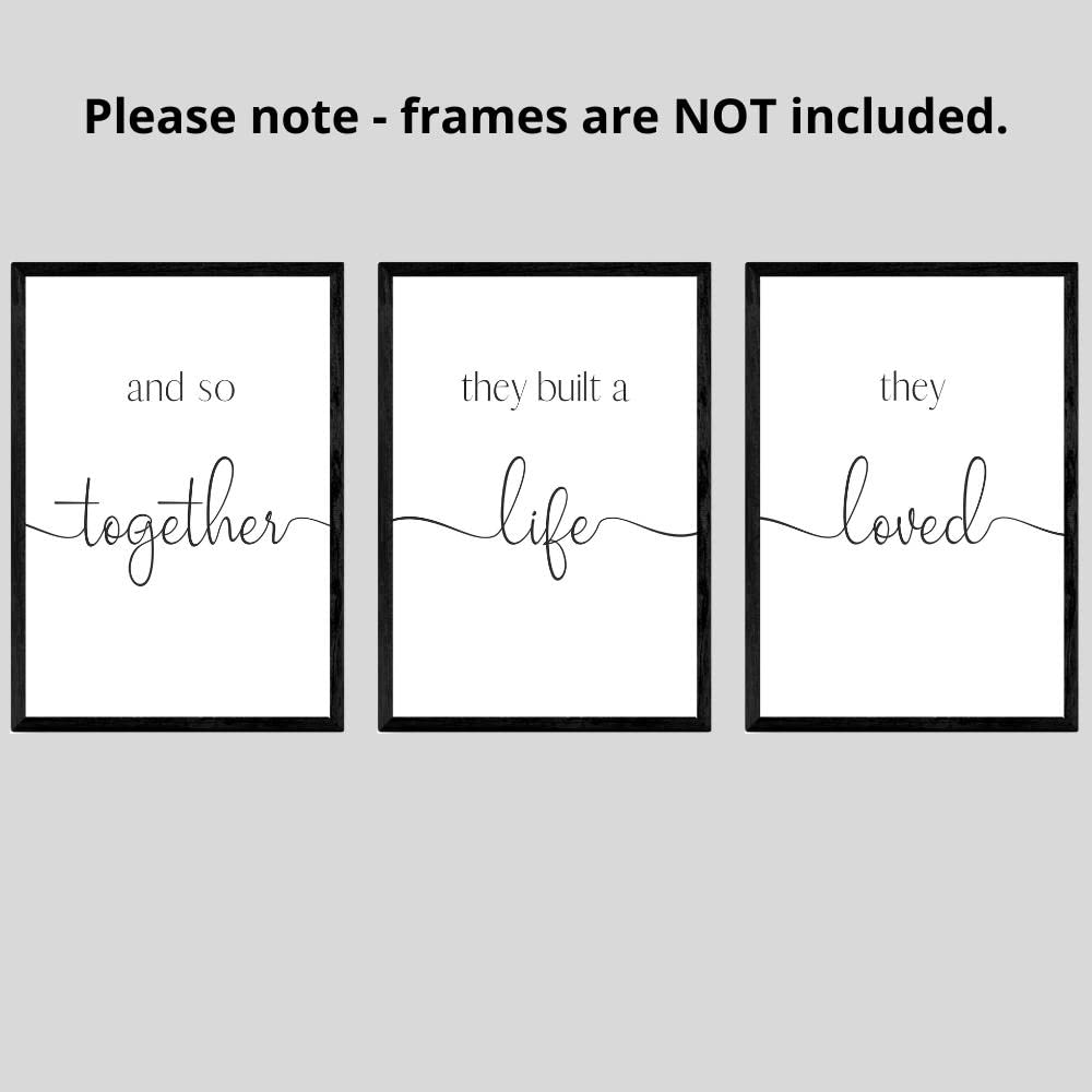 Family Quote set of 3 Unframed Prints, Together They Built A Life They Loved Home Wall Art Decor, Family Art Poster - Image 2