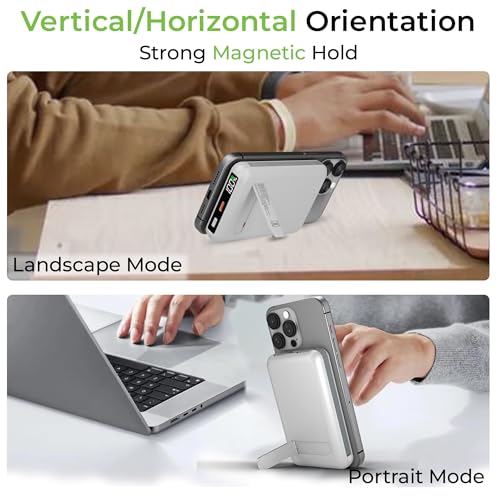 Image of UltraProlink 10000mAh 3 in 1 Wireless Magnetic Mag-Safe Power Bank| Dual Cables Type C & iPhone |22.5W Type C Port with PD-PPS Support | for iPhone Series 16,15,14,13 | Made in India | UM1126