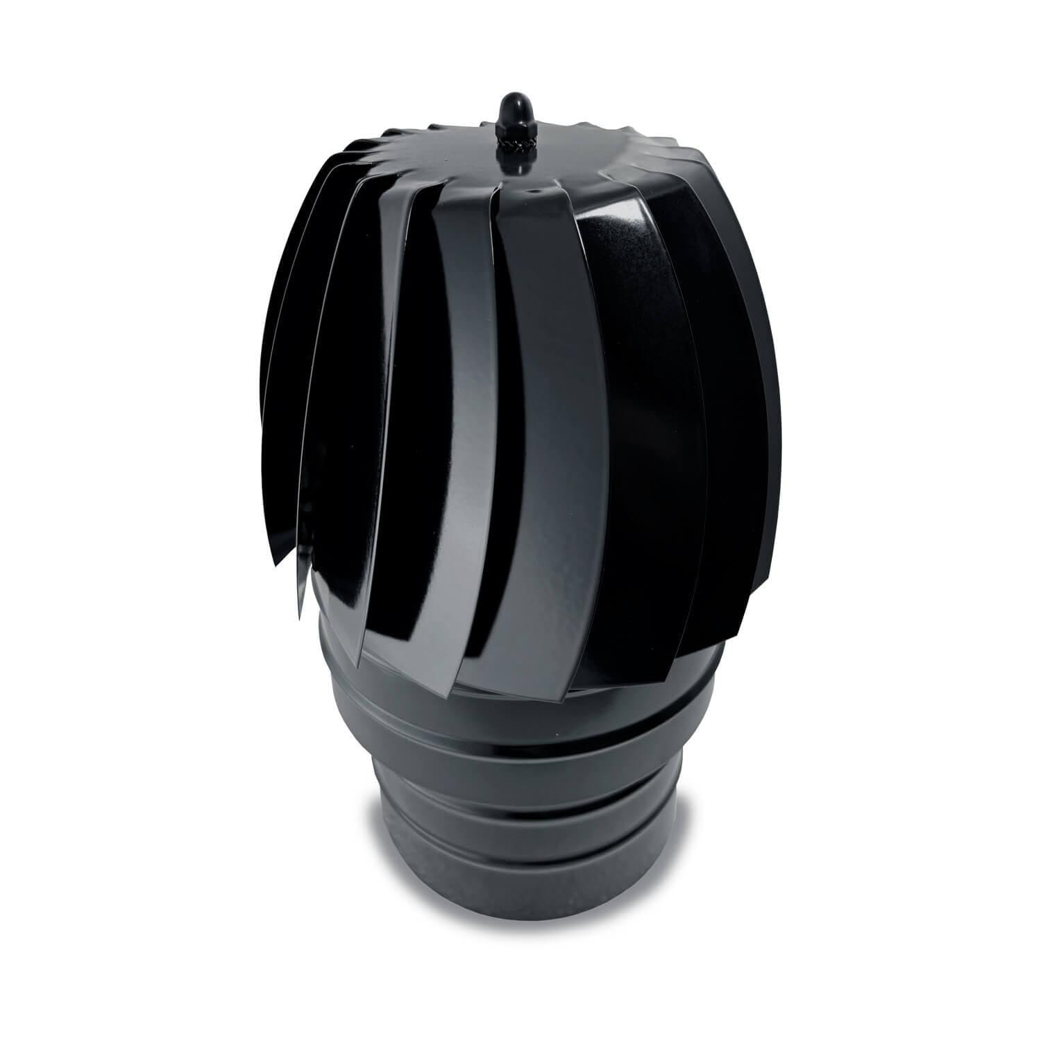 Sombrerete Aspirador Giratorio para chimeneas en Acero pintado en Negro - Serie lisa - 100 mm