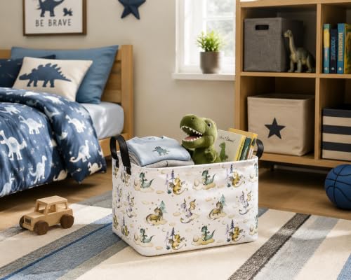 Image of Rec Toy Box Chest Kids Hamper Storage Basket Collapsible Organizer Bin Gift Baskets for Home /Dorm /Kitchen /Pet /Office /Closet /Shelf