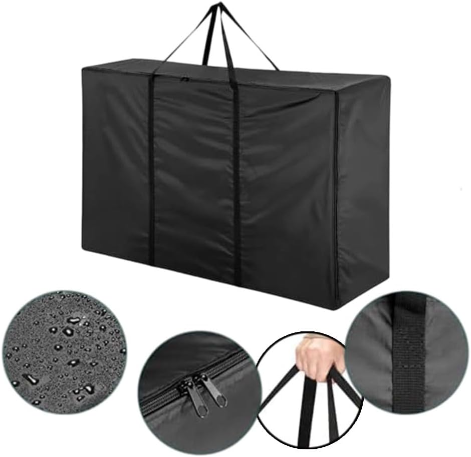 Large Waterproof Garden Storage Bag 420D Oxford, 180x60x80cm Outdoor Patio Furniture with Zipper, Black(2pcs)