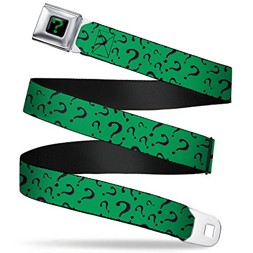 Buckle-Down Seatbelt Belt - Question Mark Scattered3 Dark Green/Black - 1.0