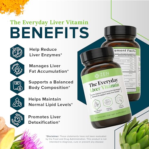 Zen Nutrients The Everyday Liver Vitamin - Liver Cleanse Detox & Repair with Bergacyn FF, Organic Milk Thistle, Dandelion Root & Artichoke Extract for Liver Health - Fatty Liver Support Supplements — view 4