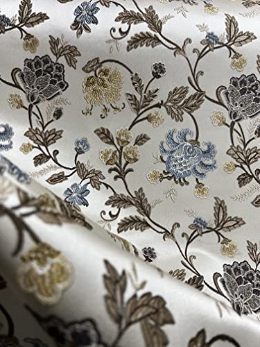 Premium Jacquard Floral Upholstery Fabric – Luxurious Woven Design for Home Décor, Crafts & Window Treatments – 54 inches Wide, Sold by the Yard (Elegant Blue) 3 Premium Jacquard Floral Upholstery Fabric – Luxurious Woven Design for Home Décor, Crafts & Window Treatments – 54 inches Wide, Sold by the Yard (Elegant Blue) - Image 2