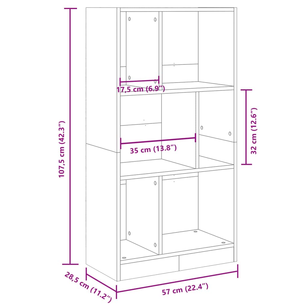 Generisch Bücherregal Weiß 57x28,5x107,5 cm Holzwerkstoff,Möbel,Regalsysteme,Bücherregale Bücherschränke-848003