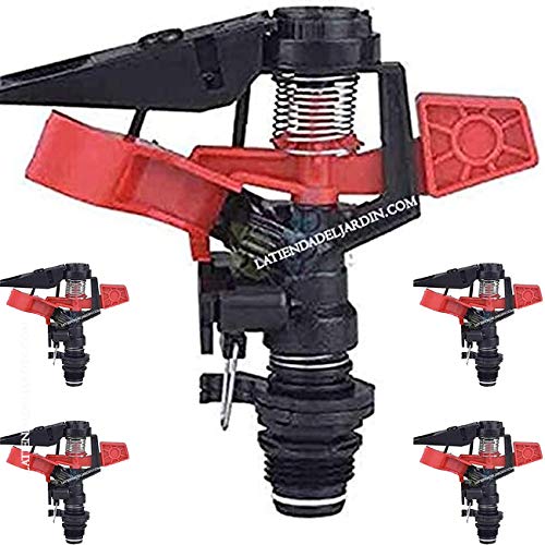 Suinga Pack 5 Aspersor de Riego Agricola Regulable | Aspersor Circular y Sectorial 1/2'' | Sistema de riego de Césped por Impulso 8 a 13 m