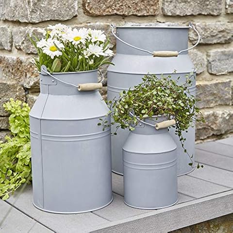 Klocke Pflanzgefäße Beautiful zinc planter/zinc container for planting, colour: natural zinc, indoor and outdoor use, winter proof, planter/garden decoration Cover
