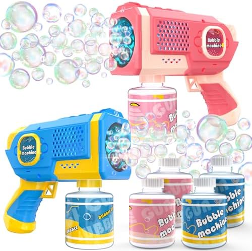 Amazon.com: EagleStone 2 Pack Bubble Guns with 4 Bottles Solution ...