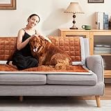 Picture of YJSMMXY Couch Cover for Dogs Washable,Anti-Slip Back Cat Mat Pet Pad Blanket for Furniture Protector,Fuzzy Pet Sofa Cover for 3 Cushion Couch Sofa Pets Friendly(Curry, 1pc/27.6"x82.7"/Seat Cover)