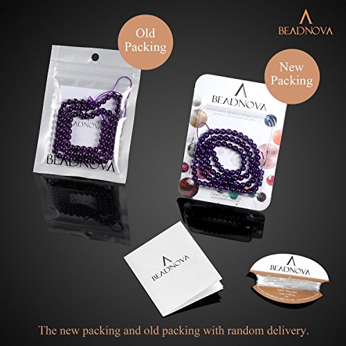 Image of BEADNOVA 4mm Natural Amethyst Purple Quartz Gemstone Round Loose Beads for Jewelry Making (90-92pcs)