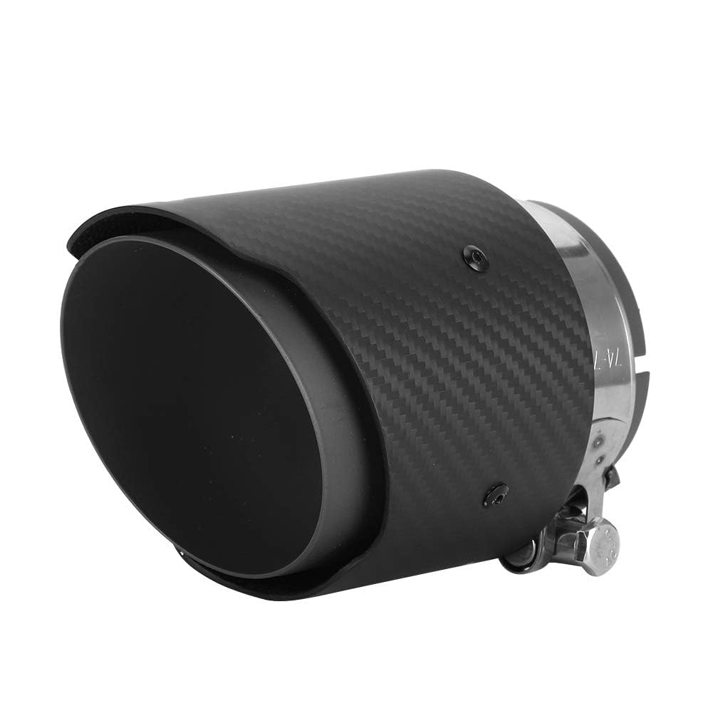 Garganta de Cola, Fibra de Carbono Entrada de 80 Mm Salida de 101 Mm Garganta de Cola Reemplazo de Punta de Tubo de Escape Mate de Lado Recto para CX5 CX4 (Todo negro mate)