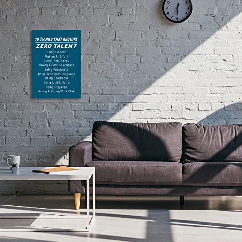 Modern 10 Things That Require Zero Talent Motivational Motto Wall Art Canvas,Positive Inspirational Quote Canvas Framed Wall Art Ready To Hang For Home Office Gym & Locker Room Wall Decor 12"X 15" #TOP4
