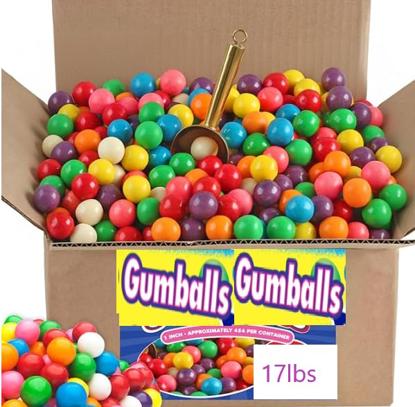 Chicles Gumballs Surtidos de Fruta 17 lbs (850 Unidades) para Máquina