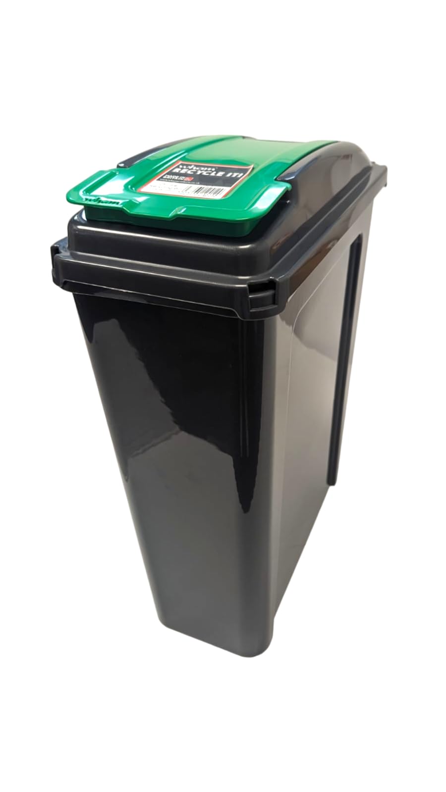 M P 25L Slimline Recycling Bin Slim Kitchen Trash Can Waste Rubbish Dustbin | Narrow spaces, Kitchen, Cabinet, Bathroom - Green Lid