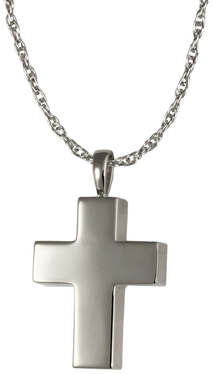 Cremation Memorial Jewelry: Sterling Silver Medium Cross