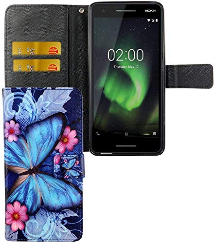 Étui Nokia 2.1 bleu König-Shop en cuir avec fermeture magnétique