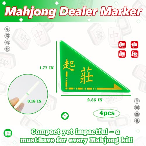 Set 4 Pcs Mahjong Dealer Marker Acrílico miniatura 2