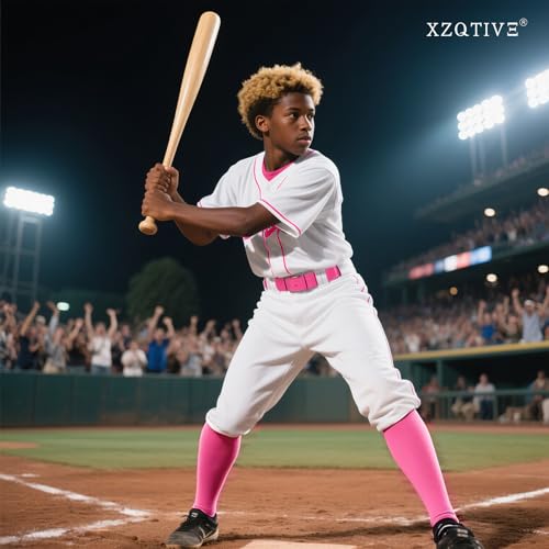 XZQTIVE 2 Pairs of Baseball Socks and 1 Belt Combo Set Adjustable Softball Socks and Belt for Youth Adult3