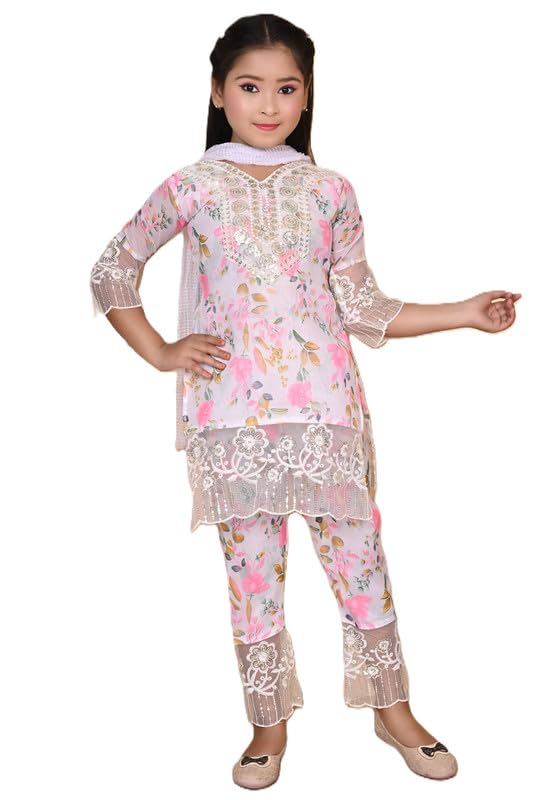 Image of Elegent Girl Dresses|| Ebroidery Dress For Girls || Cotton Blend,INDIANSUIT 2-12 YEARS