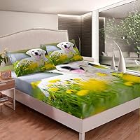 Set Lenzuola King Size Con Zampe Di Cane - Feelyou, Microfibra Morbida Con Tasca Profonda 40 Cm - 2