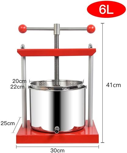 Miniatura 7 de Prensa manual de frutas de acero inoxidable de 6 litros, exprimidor fácil de limpiar para exprimir sidra, verduras, limones, extractor de jugo