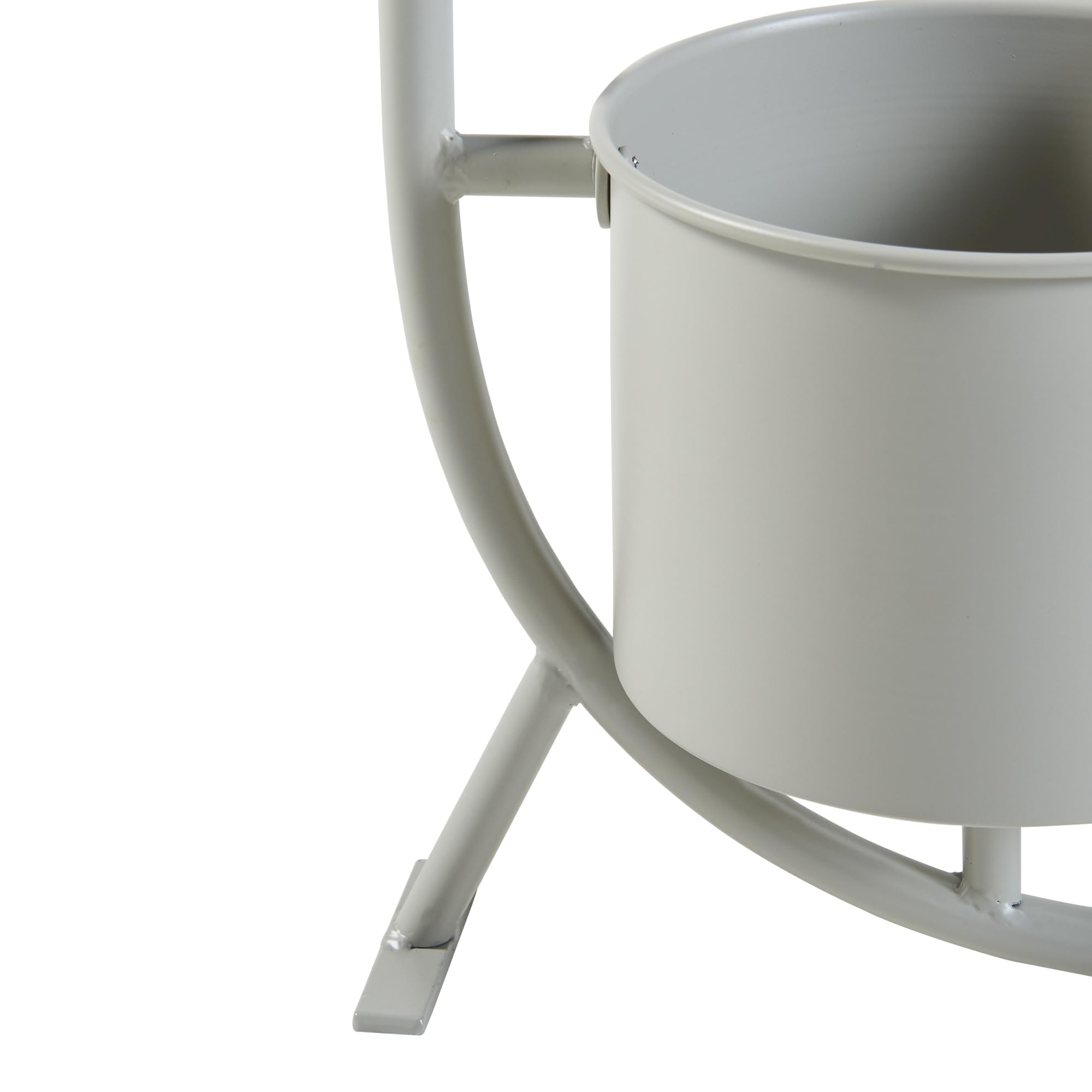 [en.casa] Almelo stojak na kwiaty w kształcie półksiężyca, regał na doniczki z 2 doniczkami, metalowy stojak na rośliny, 63 x 29 x 21 cm, jasnoszary