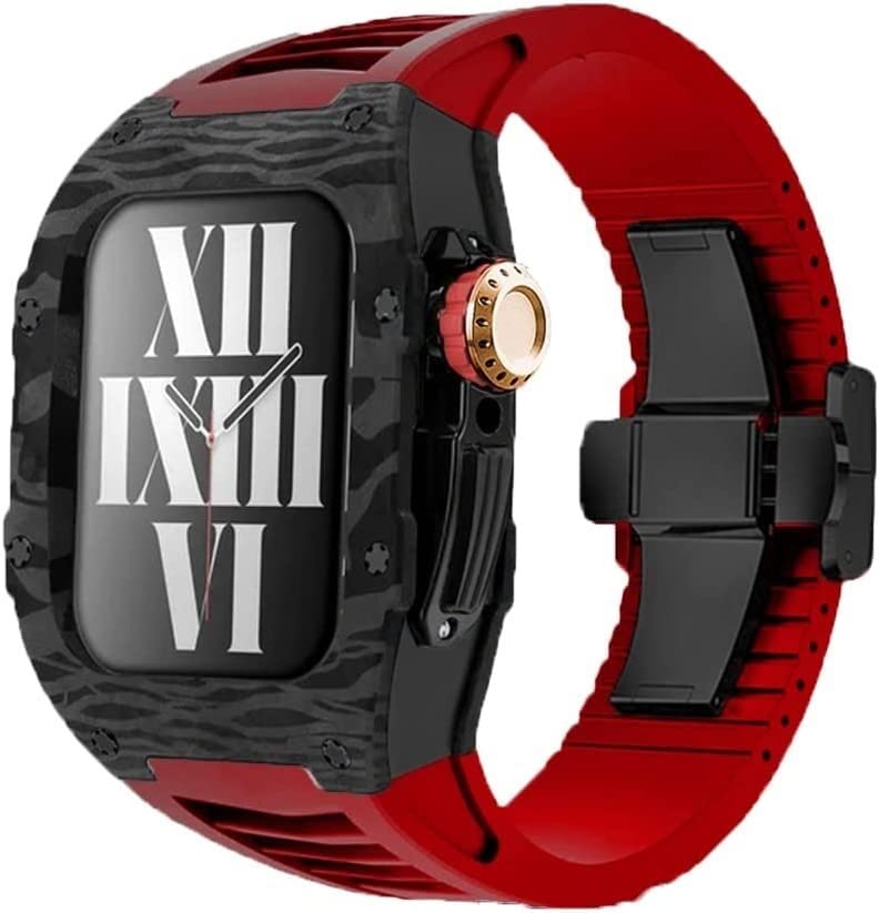 Boîtier titane Apple Watch 41mm et bracelet luxe en carbone