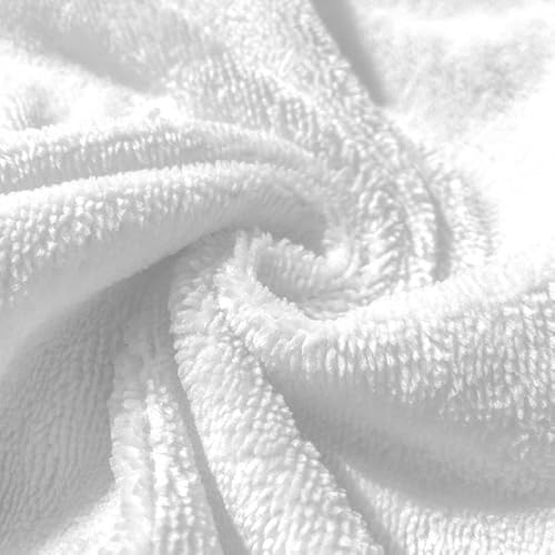 Tissus et Nappes Westeel Tissu Micro Éponge Bambou Blanc Oeko Tex - par 50cm Largeur 155cm pour Capes de Bain Serviettes de Massage Essuies Tout Lingettes Démaquillantes
